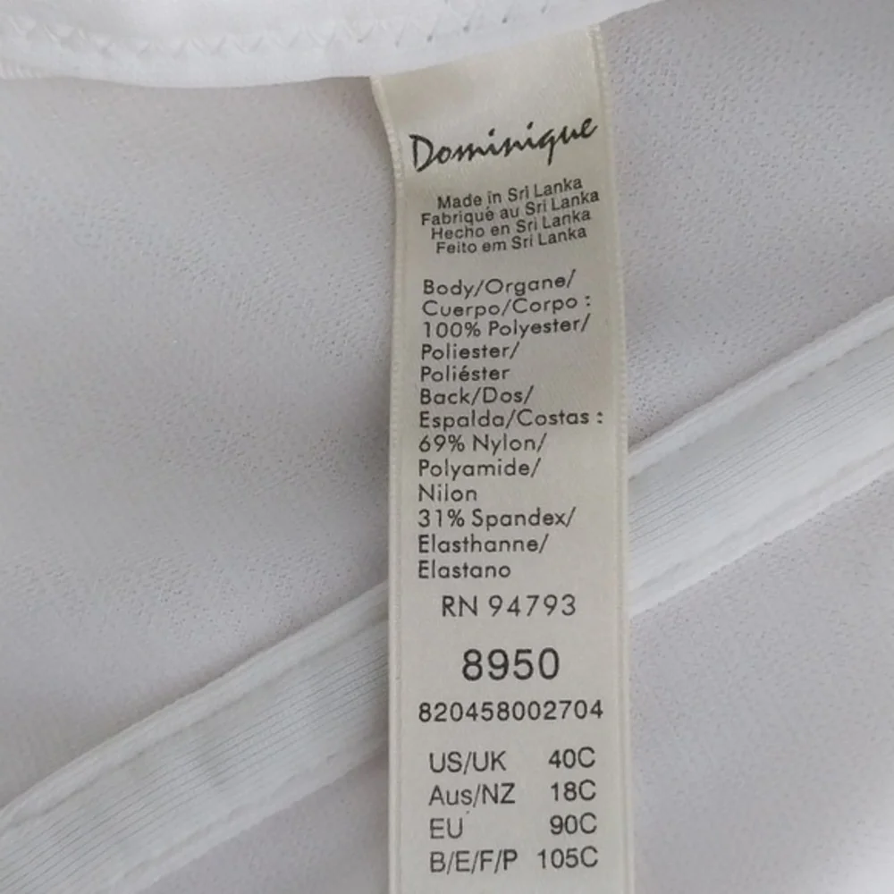 Dominque NWOT Juliette‎ Satin Strapless Longline Corset 8950 White Size 40C